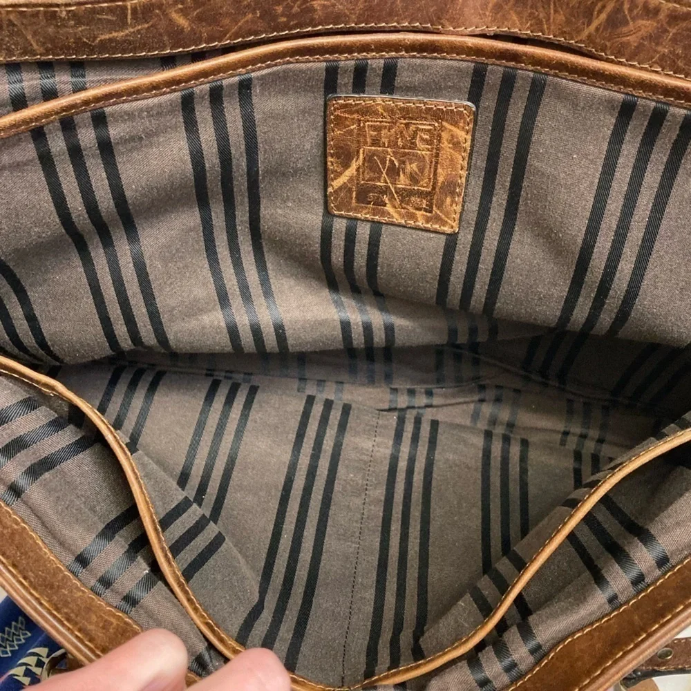 FRYE amazing distressed leather briefcase bag unisex BEAUTIFUL brown